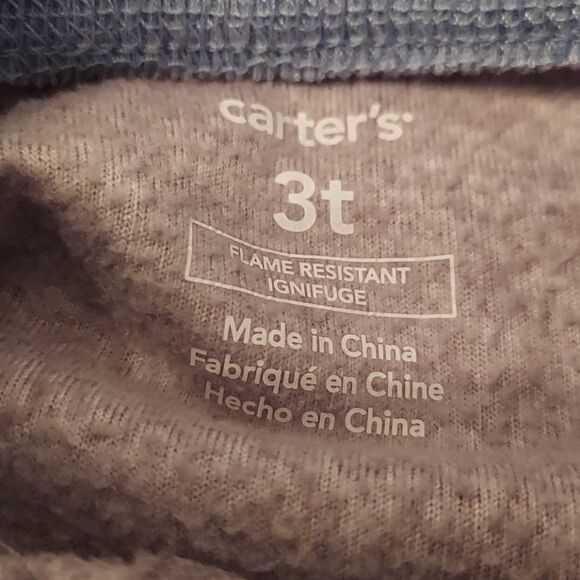 Carter's Gray Footed Pajamas Sz 3T - Picture 2 of 2